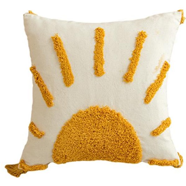 30X50/45X45Cm Funda De CojíN Boho Sol Dorado RomáNtico Sol GeoméTrico Flecos Terciopelo Dormitorio Sofá Hogar Fundas De CojíN 30X50Cm-image