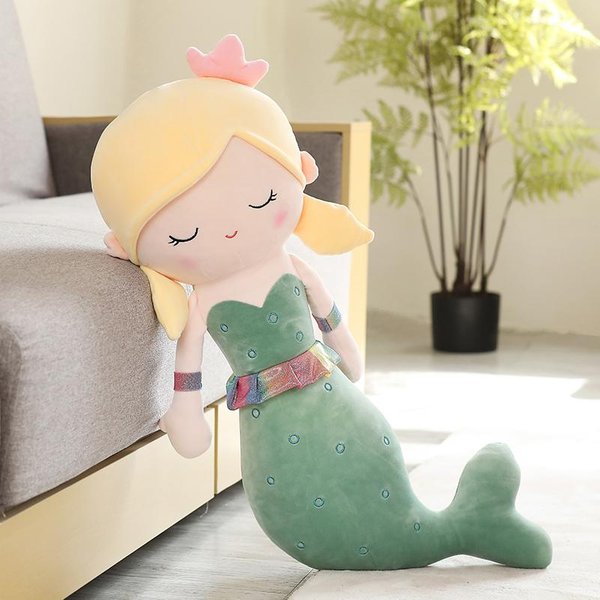 40-80 Cm Kawaii KreskóWka Syrena Pluszowa Zabawka MięKka Ryba Poduszka Dekoracyjna Wypchana Lalka Urocza Poduszka Dekoracyjna Prezent Urodzinowy Dla Dzieci ChłOpcóW Dziewczynek 60Cm-image