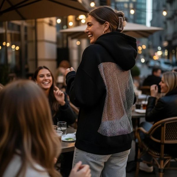 Damska Przezroczysta Bluza Z Kapturem Modny Pusta Sweter Lekka Bluza Z DłUgim RęKawem Na Co Dzień I Styl Streetwear S-image