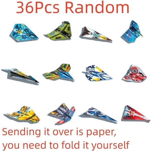 36 Sztuk DIY Samoloty Origami Dla Dzieci Rodzic-Dziecko PełNokolorowa RęCznie Robiona Zabawka Samolot Zabawka Edukacyjna ZręCzność Manualna Zabawka Puzzle Gray-image