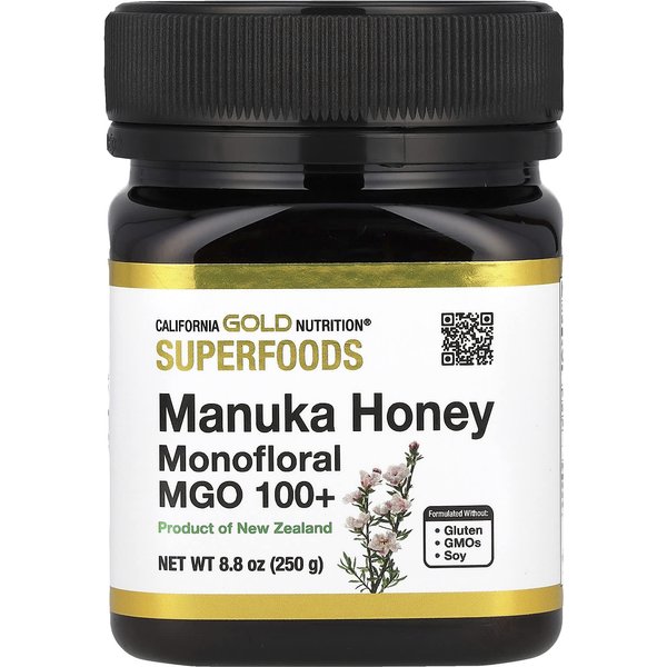 California Gold Nutrition, Superfoods, MióD Manuka, Monofloral, MGO 100+, 8,8 Uncji (250G)-image