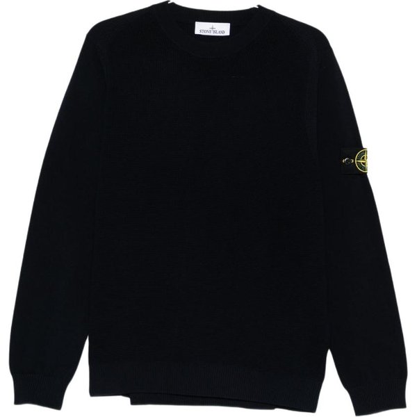Stone Island Bluza Z DłUgim RęKawem Z Naszywką OkrąGłY Dekolt Bluza MęSka L1S155100029S00B5-V0020 XL Black-image