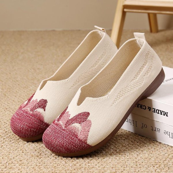 Zapatos Nuevos Antideslizantes De Suela Blanda Para Mujeres De Mediana Edad Y Mayores, Zapatos Individuales De Suela Plana, Zapatos De Tela De PekíN Antiguos Para Mujeres 36-image
