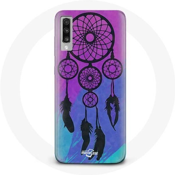 Funda Para Samsung Galaxy A50 AtrapasueñOs Negro Fondo Azul Y Morado-image