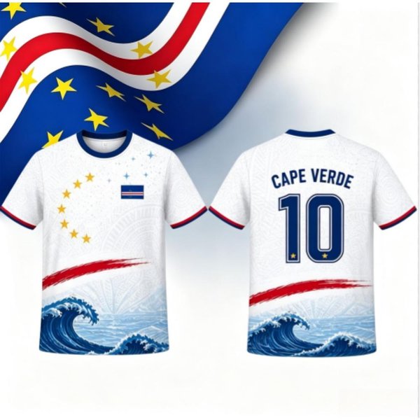 2026 Cabo Verde Vozinha Estampado Camisetas De FúTbol Para Hombre Verano Secado RáPido Transpirable Deporte Manga Corta Uniforme De Entrenamiento De FúTbol 3XL Blue-image