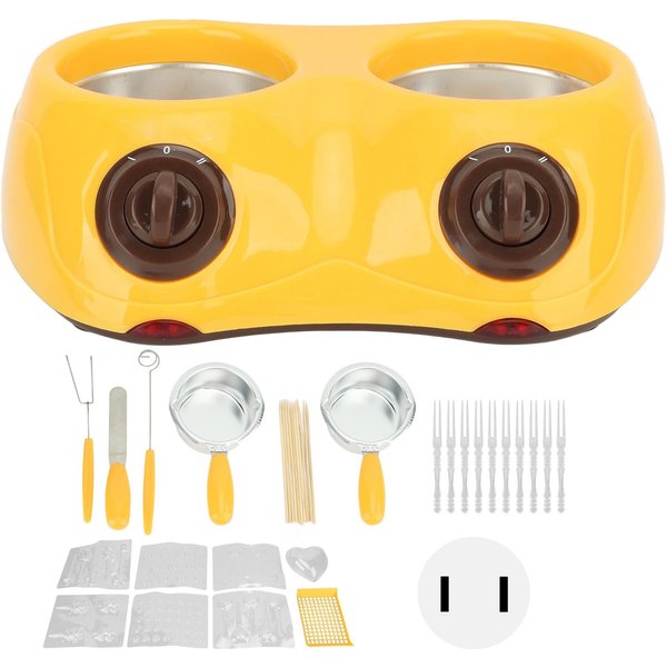 Olla Para Derretir Chocolate MáQuina EléCtrica Para Derretir Fondue De Chocolate Con Olla Doble Herramienta De Cocina Ee. Uu. L Amarillo-image
