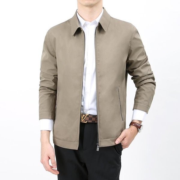 Chaquetas Nuevas De Primavera Y OtoñO Para Hombre, Moda Casual De Solapa Para Mediana Edad Y Ancianos, Chaquetas Y Tops De Moda Para Hombre 5XL Gray-image