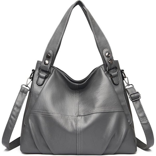Damska Torebka Jesienna Damska Torebka Wysokiej JakośCi MięKka SkóRa Damska Torba Na Ramię Retro Torba Typu Crossbody Gray-image