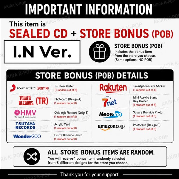 Stray Kids JapÓN 4º Mini ÁLbum Suiatsu CD Sellado / POB JapÓN / FC Stay JapÓN / PRE-PEDIDO I.N Ver.(No Pob)-image