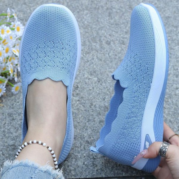 DużE Rozmiary Siatkowe OddychająCe Buty Codzienne, Damskie Buty Sportowe, Wygodne Wsuwane Buty 35 Gray-image