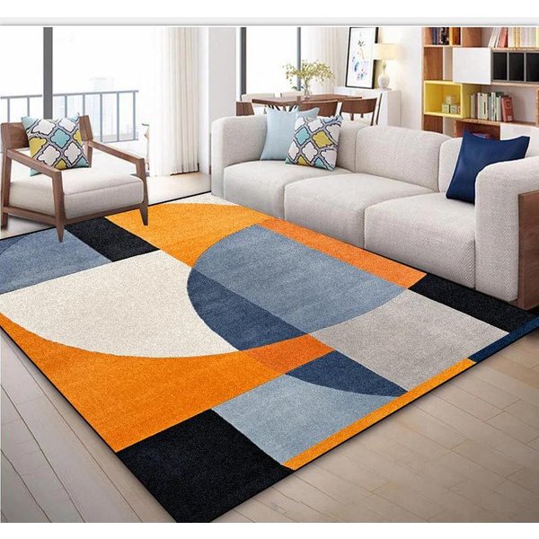 Europejski Geometryczny Dywan Do Salonu, Dekoracja DużEj Powierzchni, Nowoczesny Dywan Do Domu, Sypialni, MięKki, AntypośLizgowy, 200X300, Mata Pod Sofę Do Salonu 2.6X3.9Ft(80X120Cm)-image