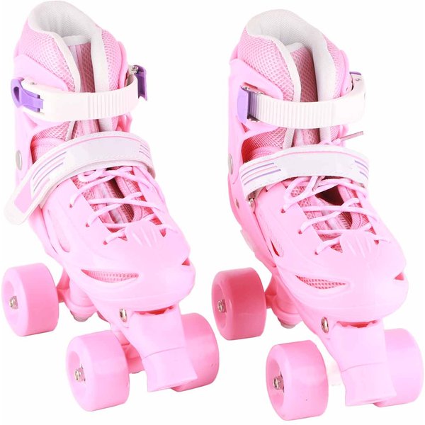DziecięCe Rolki Regulowane śWiecąCe Rolki Bezpieczne Stabilne Buty Rolkowe Dla DziewcząT ChłOpcóW Dzieci Pink-image