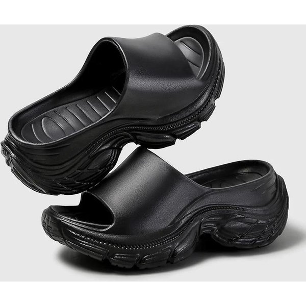 Zapatillas De Plataforma Gruesa De Moda Para Mujer Sandalias De CuñA EVA De Color SóLido Mujer Verano 2024 Suela Gruesa Antideslizante Chanclas De Playa 41 Blanco-image