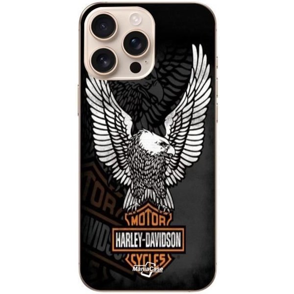 Etui Na Iphone'a 16 Pro Max - Harley-Davidson - Logo Eagle - MięKkie - Czarne - Unisex-image