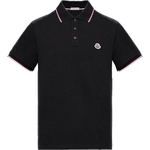 Moncler Logo Koszulka Polo Z Dzianiny W Paski Z KróTkim RęKawem MęSka Koszulki Polo Czarny 0918A7030084556999 Xxxl Black-image