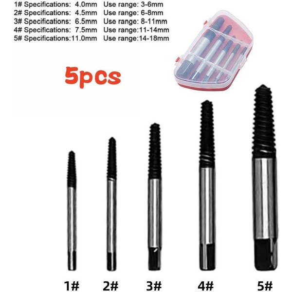 5/6/8 Piezas Extractor De Tornillos Brocas De Centrado Juego De GuíAs Tornillos De Velocidad Extractor Brocas Herramienta Removedor De Pernos Rotos DañAdos-image