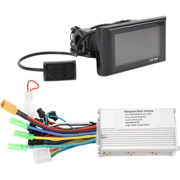Controlador De Bicicleta EléCtrica Sin Escobillas De 36 V, 48 V, 60 V Y 350 W, Resistente Al Agua Y Con RetroiluminacióN, Pantalla LCD A Color.-image