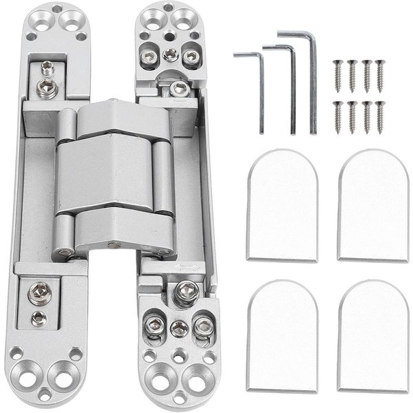 Bisagra De Puerta Oculta AleacióN De Zinc Ajustable En 3 VíAs Giro De 180 Grados Bisagra Silenciosa Invisible Oculta Para-image