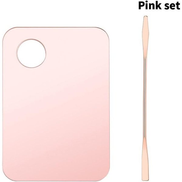 Paleta De Mezcla De Colores De Maquillaje AcríLico Con EspáTula Para Mezclar Base, Colores De Labios, Sombras De Ojos, Paleta Para DecoracióN De UñAs, Herramienta CosméTica Oro-image