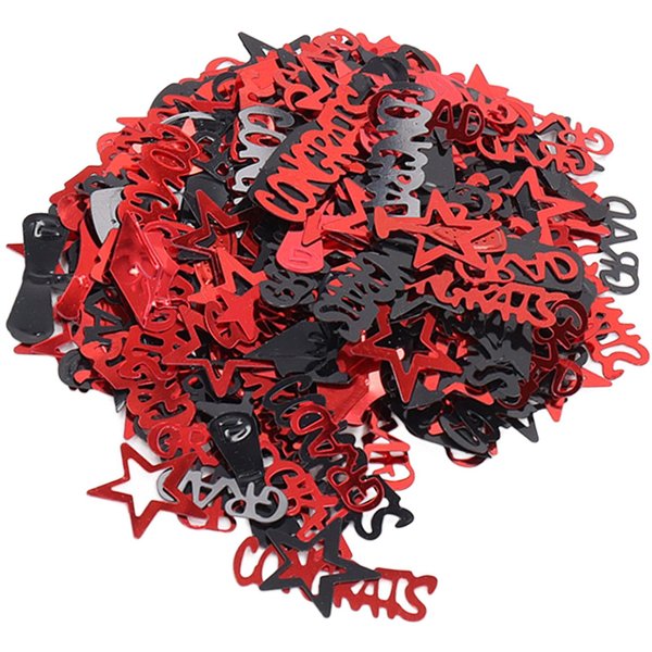 Confeti De GraduacióN Negro Rojo Brillante De Alto Brillo 100 G Confeti Para Fiesta De GraduacióN Decoraciones Para Fiestas-image