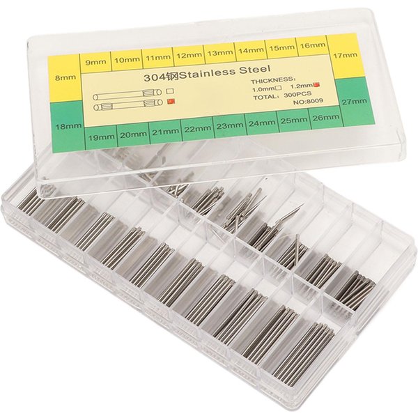 300 Piezas 1,2 Mm Pasadores De Resorte Para Correa De Reloj Acero Inoxidable Doble Punta Pasadores De UnióN Para Correa De Reloj-image