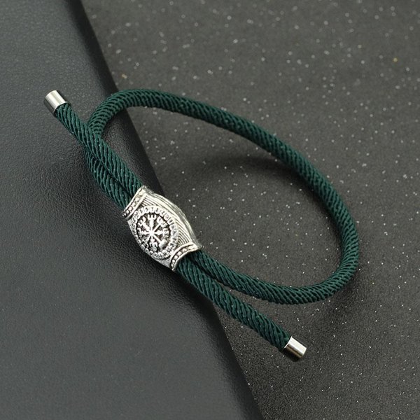 Retro MęSka Bransoleta Wikingowska RęCznie Robiona Regulowany Sznurkowy Bransolet Casualowe Akcesoria Prezent Dla Niego Pulseras Para Hombre Bransoletka Z Tkaniny Black-image