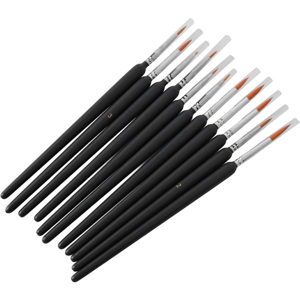 11 Piezas Pinceles Para Pintura Acuarela Set De Pinceles Pelo De Comadreja Acuarela AcríLico ÓLeo Black-image