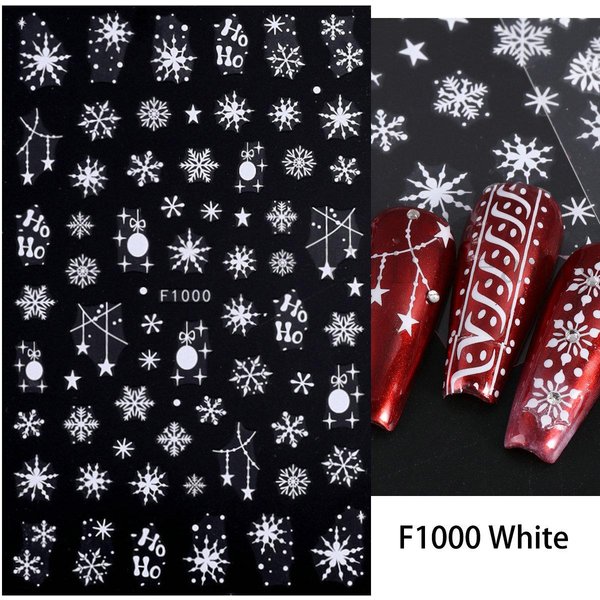 Nieve Navidad Pegatinas De UñAs Flores Plantas UñAs Arte CalcomaníAs Hoja Floral Primavera Deslizadores DecoracióN De Manicura-image