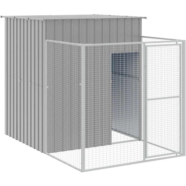 Perro Perrera Con Zona De Juego Gris Claro 165 X 251 X 181 Cm Acero Galvanizado-image