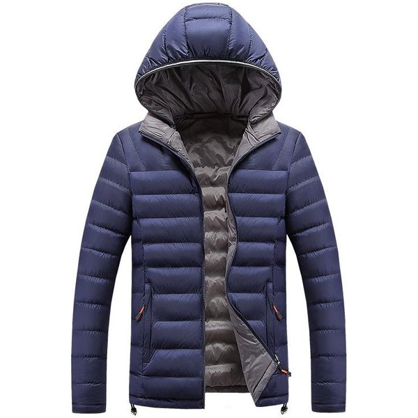 Nueva Chaqueta Acolchada Informal De Invierno Para Hombre, Con Capucha, Gruesa Y CáLida, Acolchada De Doble Cara, Ropa Para JóVenes Xxxl-image
