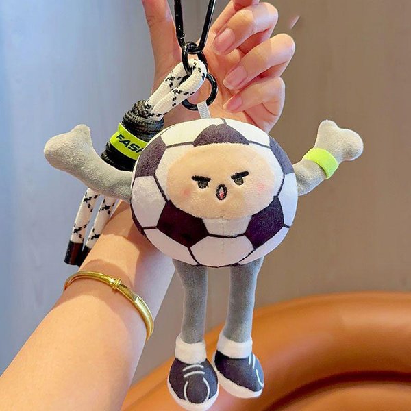 Uroczy Pluszowy Breloczek PiłKa Sportowa PiłKa NożNa KoszykóWka SiatkóWka Tenis Pluszowa Zabawka Kawaii Pluszowy Wisiorek Na Plecak Torbę Dekoracja Prezent 12Cm Beige-image