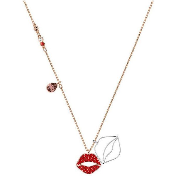 Collar Con Colgante Labio Rojo Swarovski Para Mujer Oro Rosa 5409468 Box (Random Color) White-image
