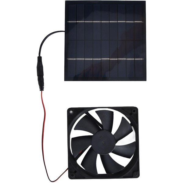 Ventilador De Escape Solar 10W Ventilador ÚNico Impermeable Kit De Ventilador Con Panel Solar Para Gallineros Black-image