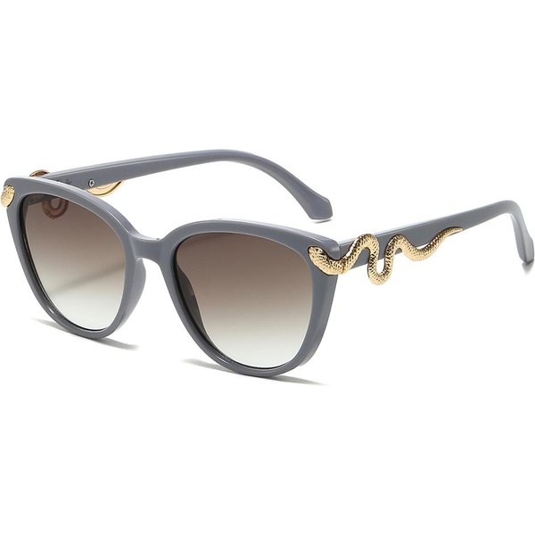 Gafas De Sol Redondas Con Degradado De Leopardo Retro Para Mujer Lujo Metal DiseñO De Serpiente UV400 Gafas De Sol De Moda Unisex As Picture-image