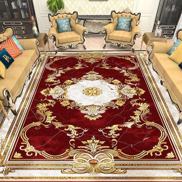 Europejski ZłOty Czerwony Dywan Dekoracja Salonu Dywany Obszarowe Pod Sofę Do Sypialni DużY Obszar Szatnia Salon Maty PodłOgowe AntypośLizgowe 80*160Cm-image