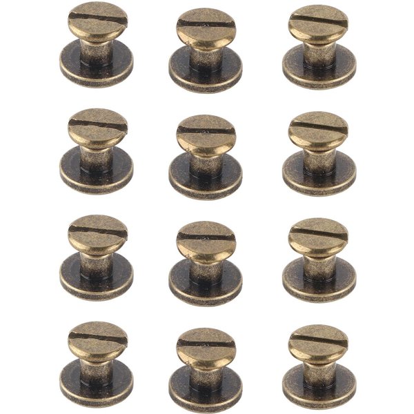 20 Piezas Tornillos De Cabeza Plana Cobre LatóN Tuercas Clavos Remaches Accesorio Tapa De Cuero (6.5Mm) 6.5MM-image