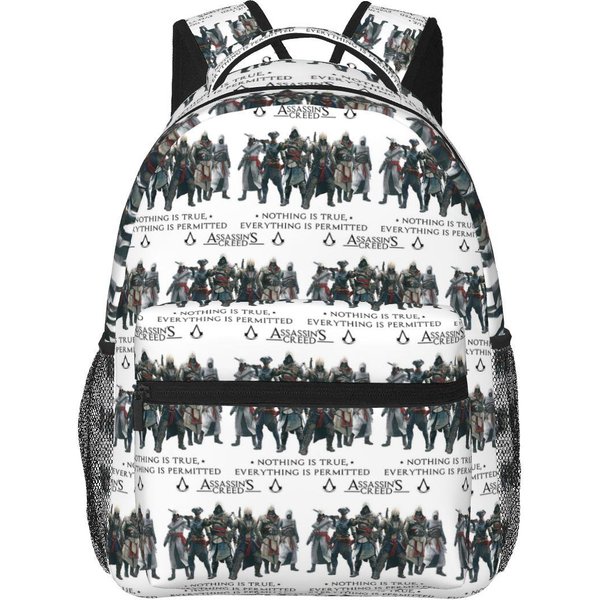 Asesinos Assassin's Creed Juego Mochila Escolar Para Estudiantes Bolso Escolar Mochila De DíA Para Senderismo Viajes Para NiñOs NiñAs Moda Mochila Para Libros Bolsos De Hombro One Size-image