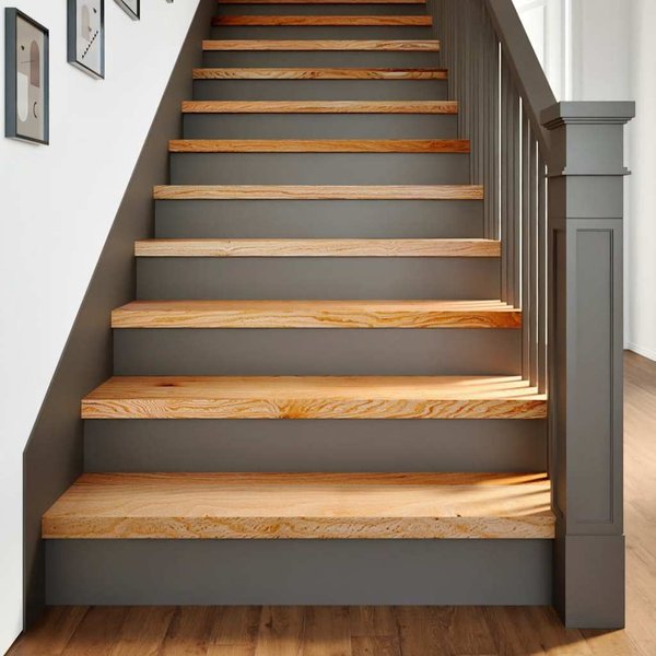 Vidaxl PeldañOs De Escalera, 8 Piezas. Madera De Roble Ligera MarróN 100X25X2Cm-image