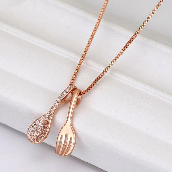Collar Con Colgante De Cuchara Para Foodies Mujeres No Se Desvanece VersáTil, Se Puede Comer Es Una BendicióN Cadena Para ClavíCula Con Colgante De JoyeríA Lujo Ligero-image