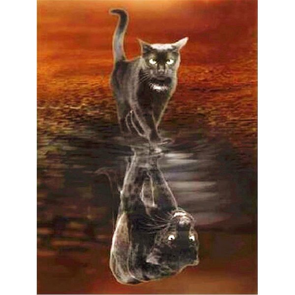 5D Diamante Mosaico Animal Gato Pantera 5D Diamante Pintura Kit Diamante Bordado 50X70CM-image