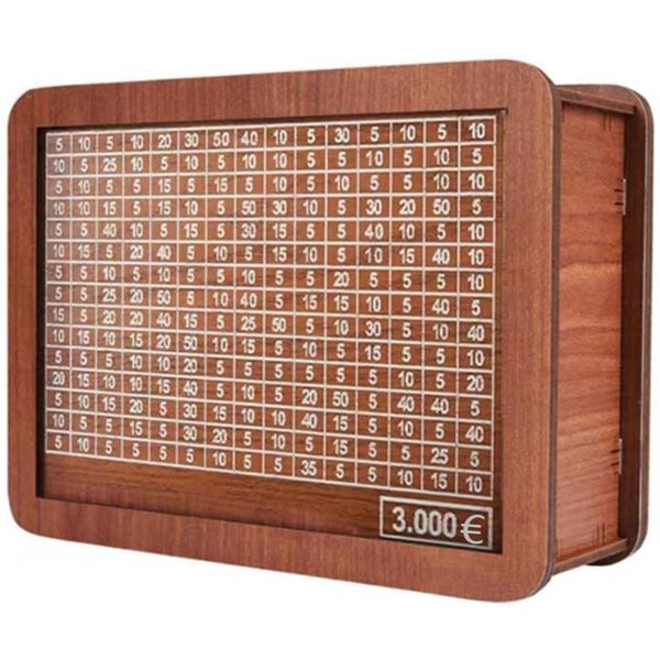 500/1000/2000/3000/5000/10000 Skarbonka Euro Skarbonka Drewniana Skarbonka Skarbonka Wielokrotnego UżYtku Z PudełKami Do OszczęDzania I Liczbami Beige-image
