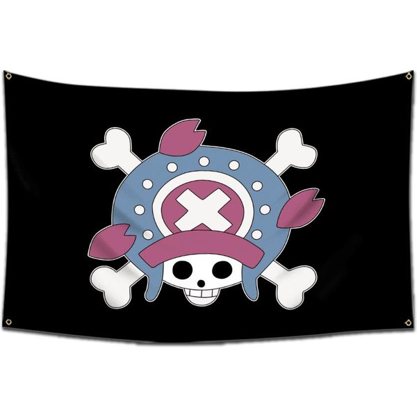 Anime One Piece Jolly Roger Dekoracja ŚCienna Baner MalowidłO Zabawka KreskóWka Luffy Zoro Kapelusz SłOmkowy Flaga Czaszki Pirata Prezent Na Festiwal Dla ChłOpcóW 60X90Cm-image