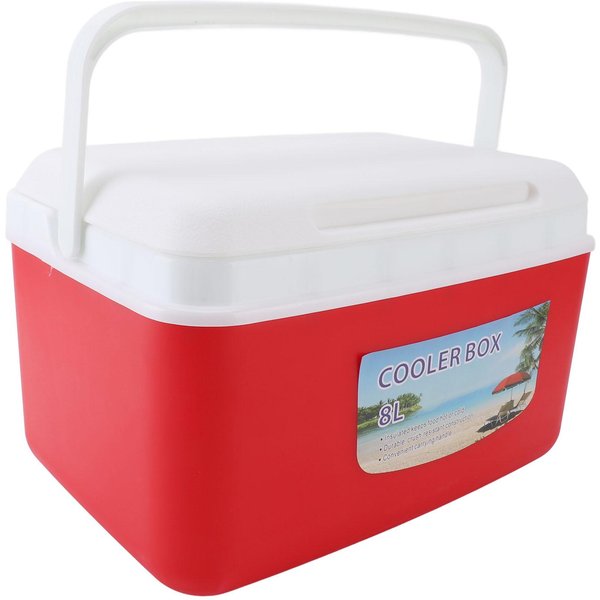 Nevera PortáTil Aislada De 8L Aislamiento Eficiente Caliente FríO Caja Refrigeradora RíGida PortáTil Refrigerador De Hielo Para Camping Picnic Rojo-image