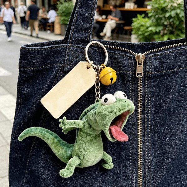 Nuevo Divertido Lagarto De Peluche Con Lengua Fuera Colgante Creativo Feo Y Lindo CamaleóN Llavero DecoracióN De Bolso MuñEca Regalo-image