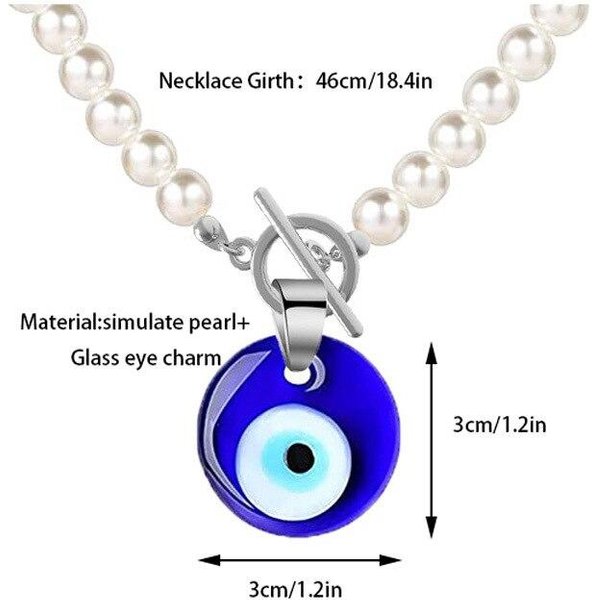 Sea Blue Evil Eye Wisiorki Naszyjnik Dla Kobiet MężCzyzn SzkłO Turcja Evil Eyes SzczęśCie Naszyjnik Choker BiżUteria Akcesoria-image