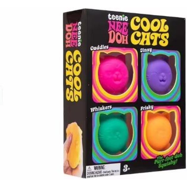 Needoh Teenie Cool Cats Paquete De 3 Adorables Mini Gatos Juguetes AntiestréS Suaves Blandos Juguetes Sensoriales Para Apretar Alivio Del EstréS Black-image