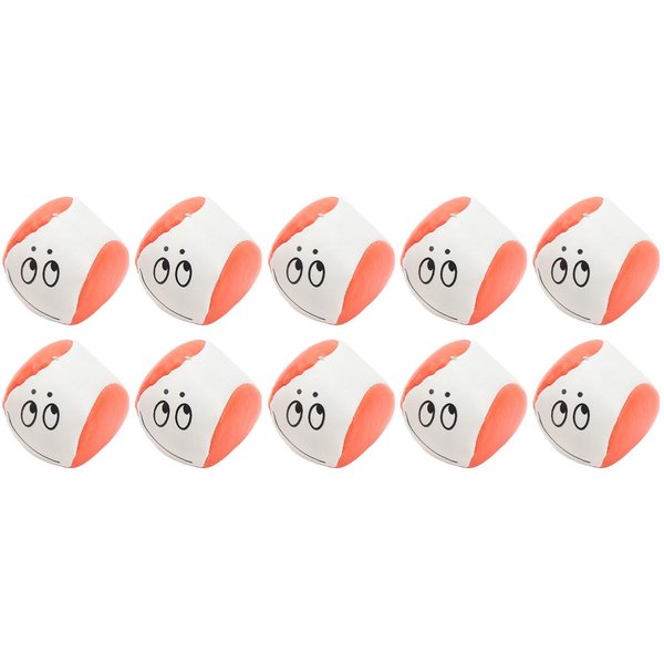 10 Bolsas De Frijoles Lindos Patrones De Emociones Bolsas Redondas De Cornhole Bolsas De Arena Para Lanzar Para Juegos Al Aire Libre En La Playa White-image