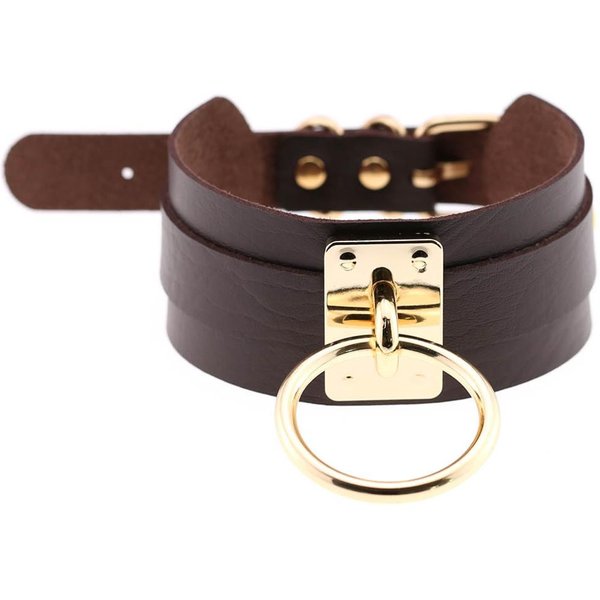 Seksowny SkóRzany Naszyjnik Choker Damski Harajuku Kawaii Metalowy ZłOty Kolor Moda Turecka BiżUteria Punkowy Gotycki Naszyjnik Dla DziewcząT-image