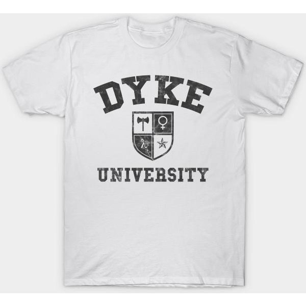 Camiseta Mujer Universidad Dyke ImpresióN Harajuku Kawaii Camiseta Verano Manga Corta Camiseta Femenina Top Camiseta 4XL Blanco-image