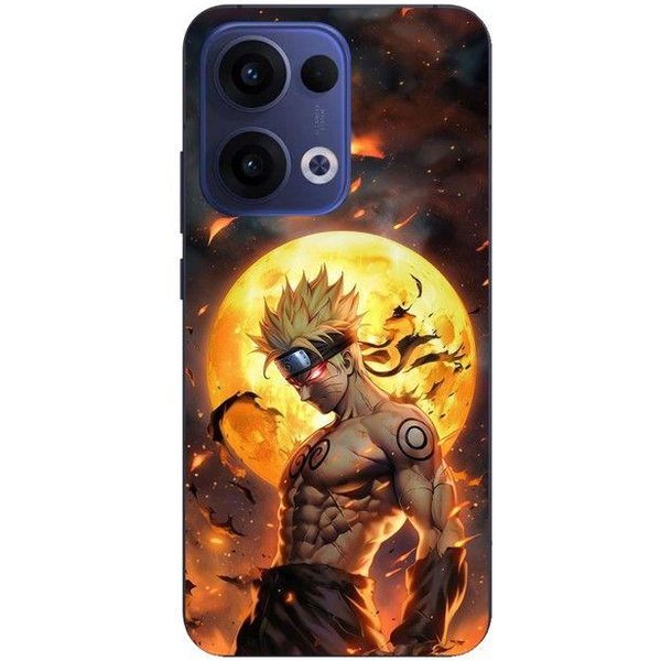 Coque De TéLéPhone - Maniacase - Oppo Reno 13 5G - Silicone - Souple - Naruto Lune 3D Negro-image